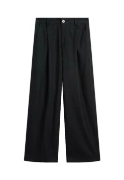 Massimo Dutti MID-RISE WIDE-LEG PINSNTRIPE - Trousers - Black -Massimo Dutti Shop 8058a450dece414b914954019db749a8