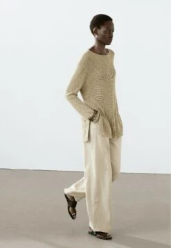 Massimo Dutti BOAT NECK LONG SLEEVE - Jumper - Mottled Green -Massimo Dutti Shop 80b594dbd2294e48ac49891a307b34d5