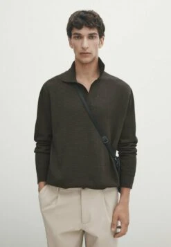Massimo Dutti Textured - Jumper - Dark Grey