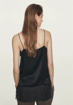 Massimo Dutti WITH LACE DETAIL - Top - Black -Massimo Dutti Shop 80d6a919a59a4e25b9a164f77f5756ea