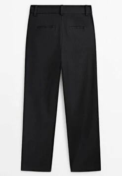 Massimo Dutti Blend Straight- Trousers - Black -Massimo Dutti Shop 80d9b0de0477423fbc18be6164bd8a8b