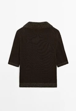 Massimo Dutti CONTRAST COLLAR WITH SHORT SLEEVES - Polo Shirt - Mottled Dark Brown -Massimo Dutti Shop 813a2d664c9d4a838e22b8b0a8e34de4