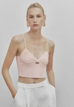 Massimo Dutti Studio - Cut-Out Crop - Top - Light Pink