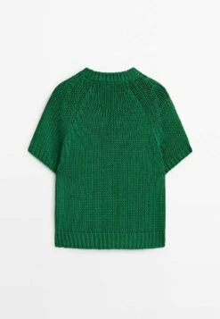 Massimo Dutti Short Sleeve - Basic T-Shirt - Green -Massimo Dutti Shop 8151438f529a4ddea563c64b6c9e5b20