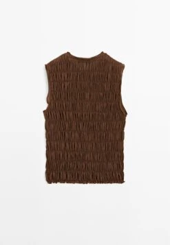 Massimo Dutti CREW NECK WITH GATHERED DETAIL - Top - Dark Brown 16 Massimo Dutti CREW NECK WITH GATHERED DETAIL - Top - Dark Brown -Massimo Dutti Shop 8160702327334c2f98054116cb6b7856