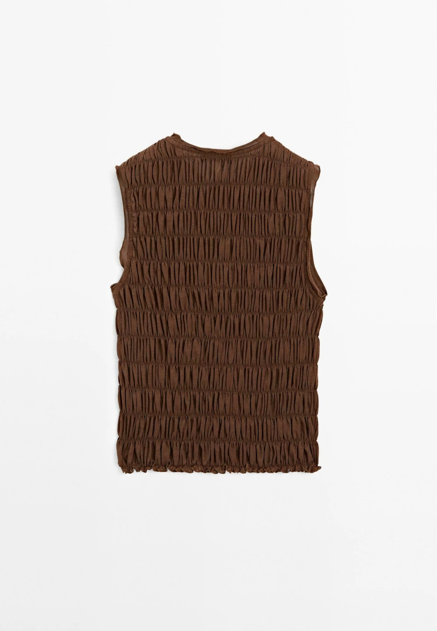 Massimo Dutti CREW NECK WITH GATHERED DETAIL - Top - Dark Brown 8 Massimo Dutti CREW NECK WITH GATHERED DETAIL - Top - Dark Brown - Image 6