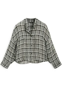 Massimo Dutti CHECK GARMENT - Button-down Blouse - Grey -Massimo Dutti Shop 8181feec025d4ac492585a7de2692c1f