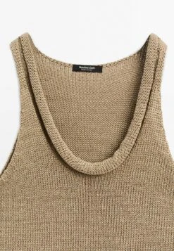 Massimo Dutti CROPPED WITH NECK DETAIL - Top - BEIGE -Massimo Dutti Shop 818f6e14d2ee4c3eba2b60d9a7ed1bbf