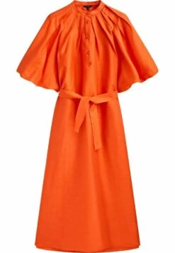 Massimo Dutti With Puff Sleeves- Shirt Dress - Orange -Massimo Dutti Shop 81bb0c19d01943feb92d2ba1eaa1c156
