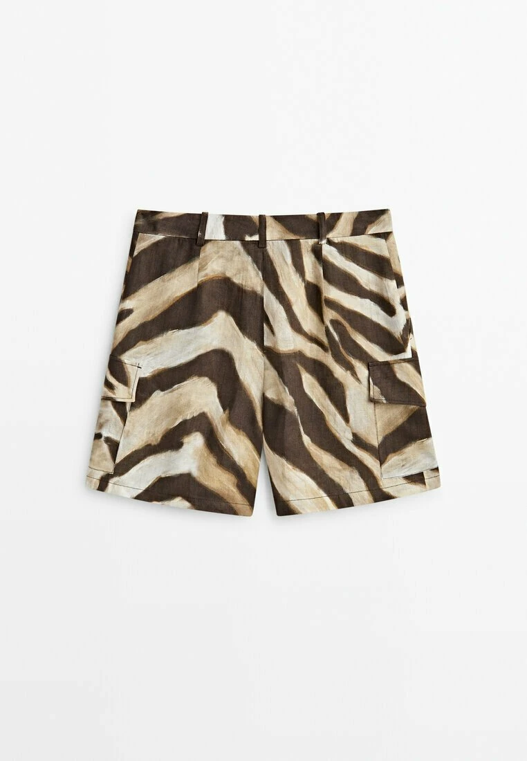 Massimo Dutti Bermuda With Animal Print - Shorts - Brown 9 Massimo Dutti Bermuda With Animal Print - Shorts - Brown - Image 7