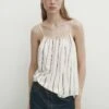 Massimo Dutti Striped Flowing Strappy- Top - Beige -Massimo Dutti Shop 81f3a7d060964c4e93427c7d1b44d6fc