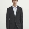 Massimo Dutti Blazer Jacket - Dark Grey