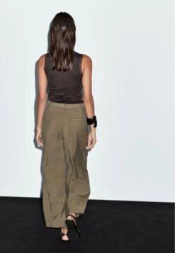 Massimo Dutti WIDE-LEG CROPPED WITH DARTS - Trousers - Mottled Brown -Massimo Dutti Shop 820a159fd4ed4fcc9ae91a6249a93e11