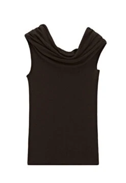 Massimo Dutti SLEEVELESS ASYMMETRIC NECKLINE - Top - Dark Brown -Massimo Dutti Shop 82302d11f8ef4b168af94014a39c7143