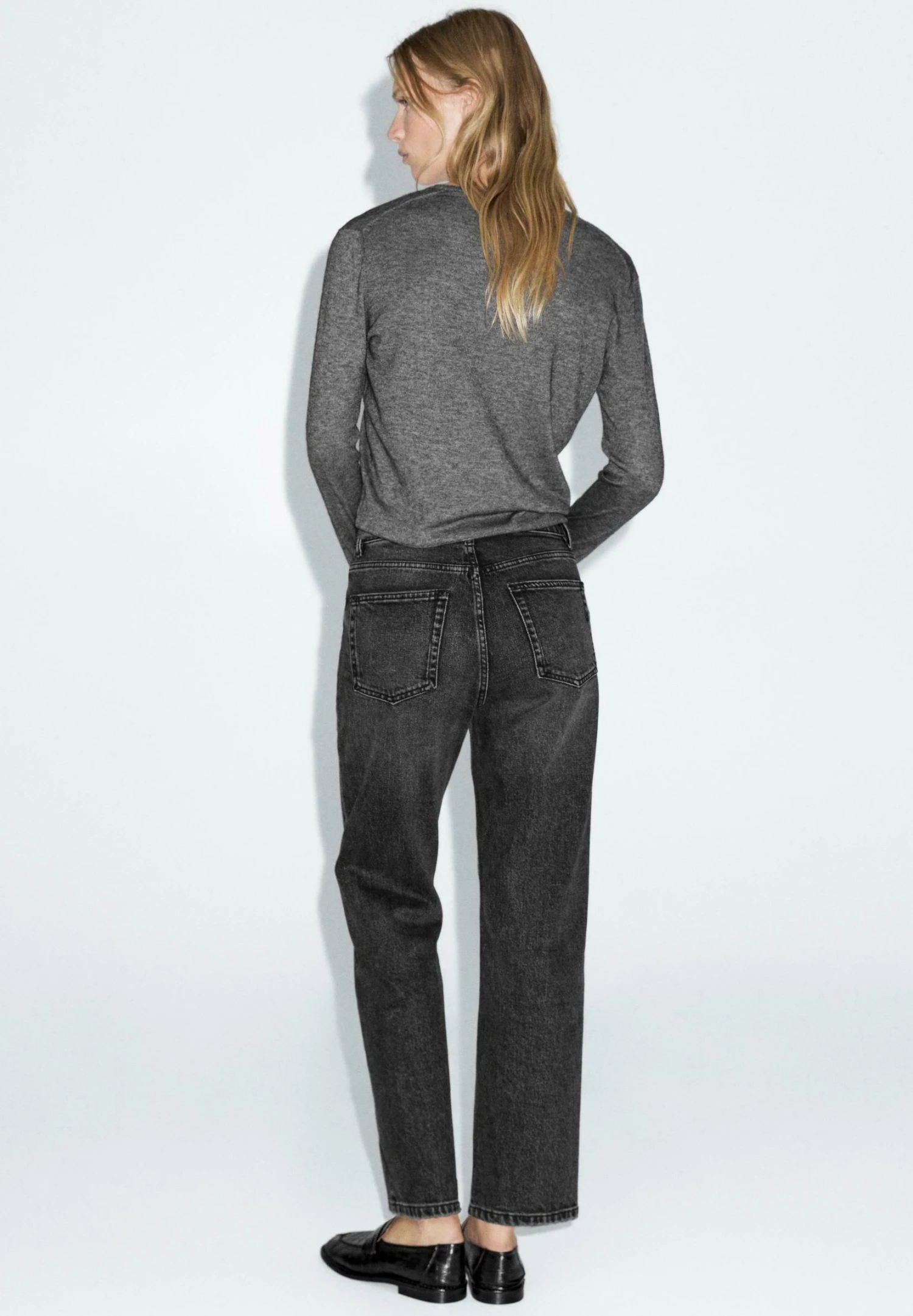 Massimo Dutti STRAIGHT-LEG HIGH-WAIST - Straight Leg Jeans - Black 5 Massimo Dutti STRAIGHT-LEG HIGH-WAIST - Straight Leg Jeans - Black - Image 3