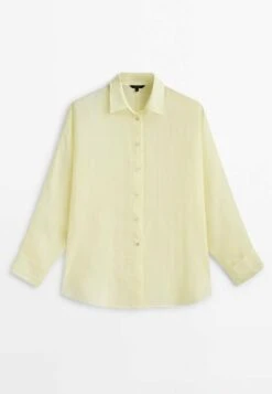Massimo Dutti Batwing Sleeve- Button-Down Blouse - Yellow -Massimo Dutti Shop 827069273bb442bab6abf016cee5c4f7