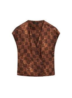 Massimo Dutti V-NECK WRAP - Blouse - Gold-coloured -Massimo Dutti Shop 828b9be4a4224b4aa04aa6a4cb041ab1