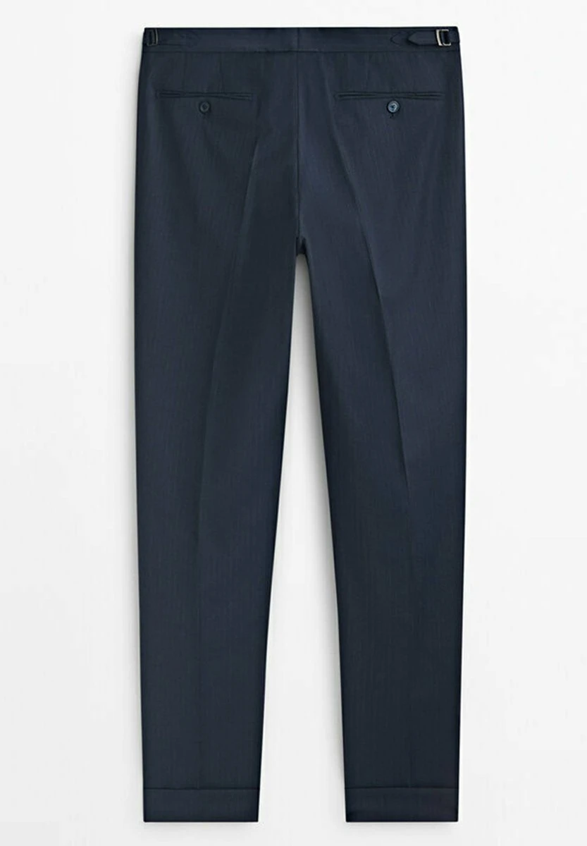 Massimo Dutti Pinstripes Super S- Chinos - Blue Black Denim 9 Massimo Dutti Pinstripes Super S- Chinos - Blue Black Denim - Image 7