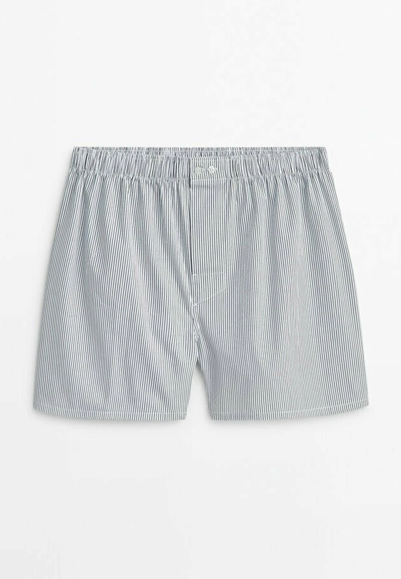 Massimo Dutti Striped - Boxer Shorts - Blue Denim 8 Massimo Dutti Striped - Boxer Shorts - Blue Denim - Image 6