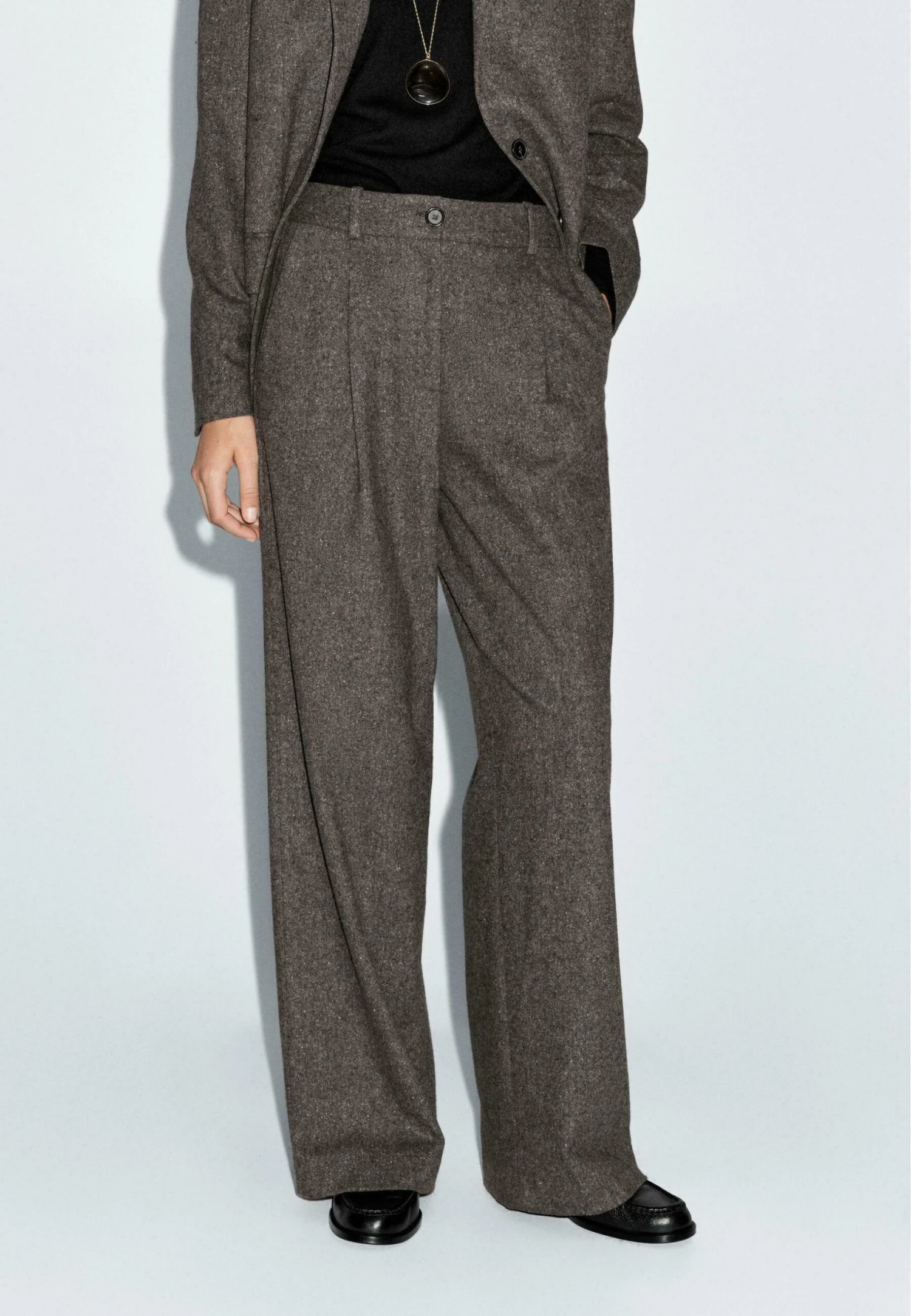 Massimo Dutti KNICKERBOCKER YARN EFFECT - Suit Trousers - Dark Brown 3 Massimo Dutti KNICKERBOCKER YARN EFFECT - Suit Trousers - Dark Brown