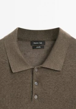 Massimo Dutti WIDE BUTTONED POLO COLLAR - Polo Shirt - Dark Brown -Massimo Dutti Shop 83b7a8d48cb64b81a2961b6a0c4d0589