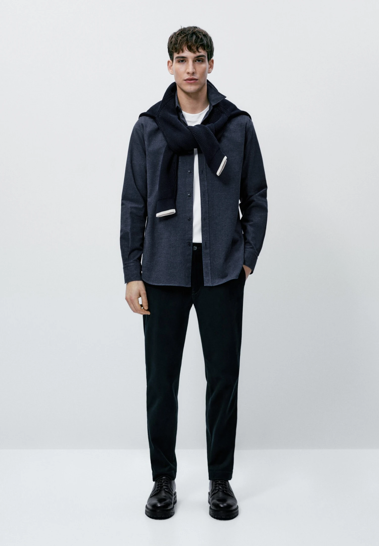 Massimo Dutti Regular Fit Check - Shirt - Blue 4 Massimo Dutti Regular Fit Check - Shirt - Blue - Image 2