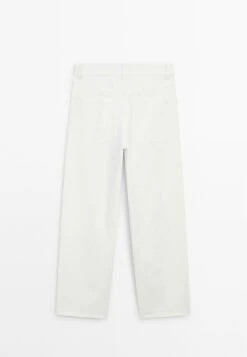 Massimo Dutti STRAIGHT-LEG CROPPED - Trousers - White -Massimo Dutti Shop 83f4ee3ee548423f980fa50ca72a7203
