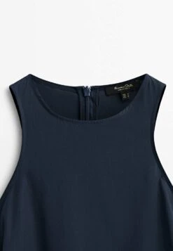 Massimo Dutti Midi With Belt - Day Dress - Dark Blue -Massimo Dutti Shop 84395240ca9348879b4b115989a17c27