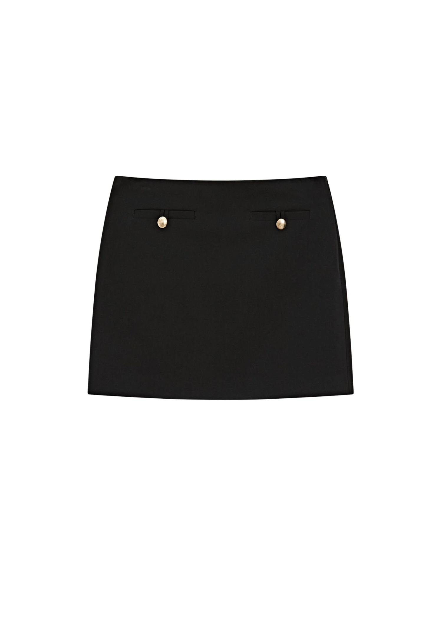Massimo Dutti BUTTON-UP MINI - Mini Skirt - Black 8 Massimo Dutti BUTTON-UP MINI - Mini Skirt - Black - Image 6