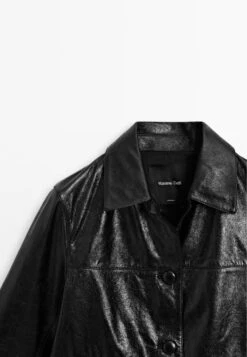 Massimo Dutti CROPPED - Leather Jacket - Black -Massimo Dutti Shop 848fa2edfd024915bc31028768c193b5