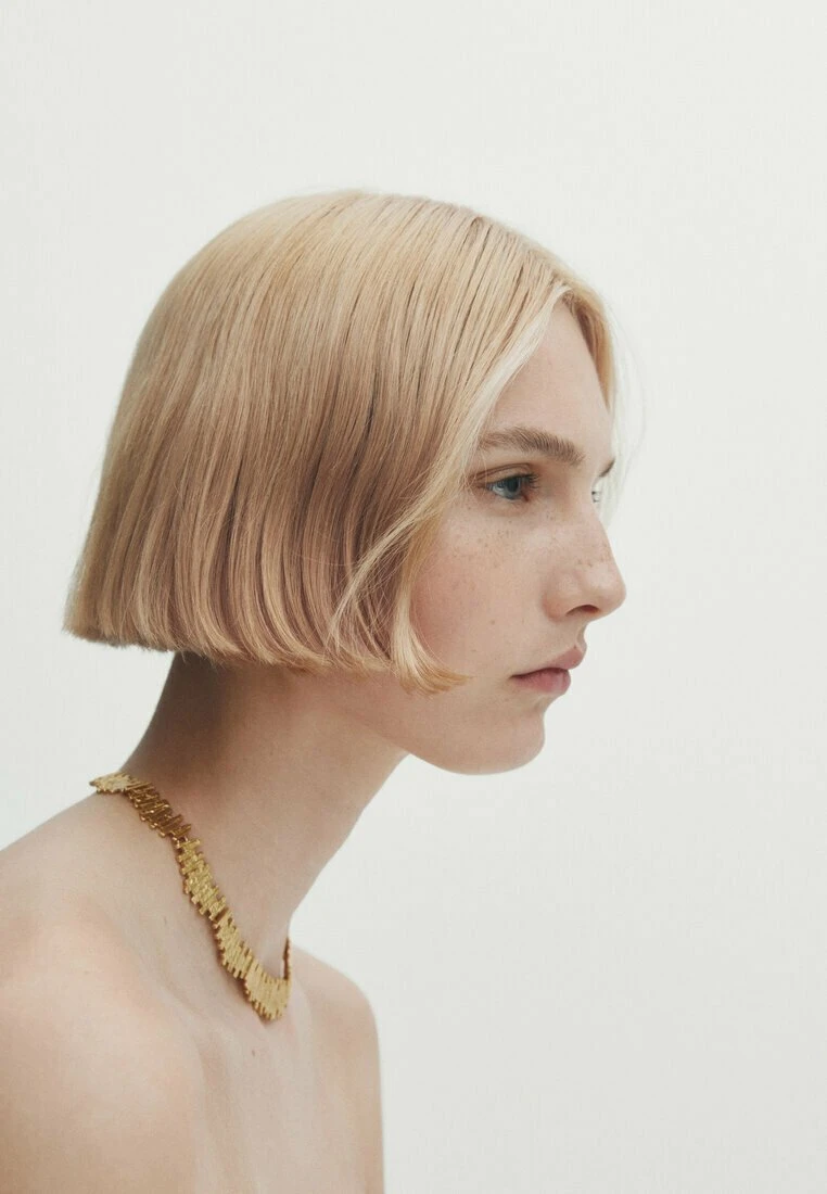 Massimo Dutti Rough-Textured - Necklace - Gold Coloured 3 Massimo Dutti Rough-Textured - Necklace - Gold Coloured