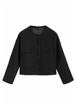 Massimo Dutti Cropped Textured- Summer Jacket - Black -Massimo Dutti Shop 850510c6ea02413d9a4321fdf10e31a9