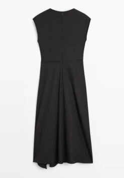 Massimo Dutti MIDI WITH BROOCH DETAIL - Day Dress - Dark Grey -Massimo Dutti Shop 850bb5633fe340fbad51549304f23a44