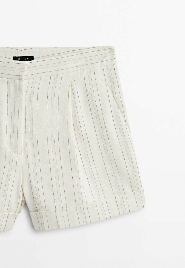 Massimo Dutti Striped Bermuda With Darts And Turn-Up Hems - Shorts - Sand 11 Massimo Dutti Striped Bermuda With Darts And Turn-Up Hems - Shorts - Sand - Image 9