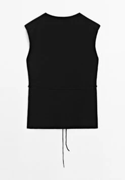 Massimo Dutti BUTTONED V-NECK - Waistcoat - Black -Massimo Dutti Shop 858bfe06928e4f95bf019bab1a092be7