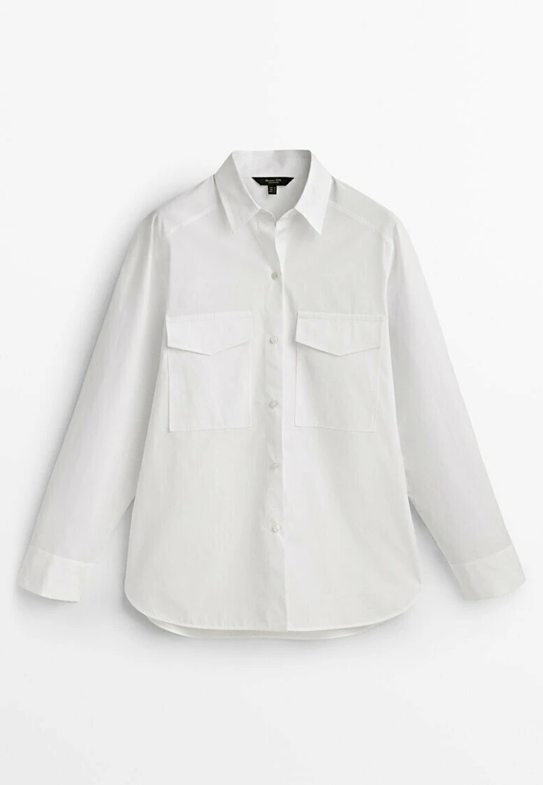 Massimo Dutti With Pockets - Button-Down Blouse - White 11 Massimo Dutti With Pockets - Button-Down Blouse - White - Image 9