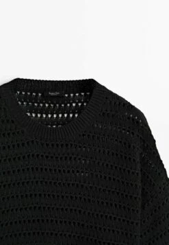 Massimo Dutti Crew Neck Open - Jumper - Black -Massimo Dutti Shop 85fc3cb544d942f98244112762e2ec3d