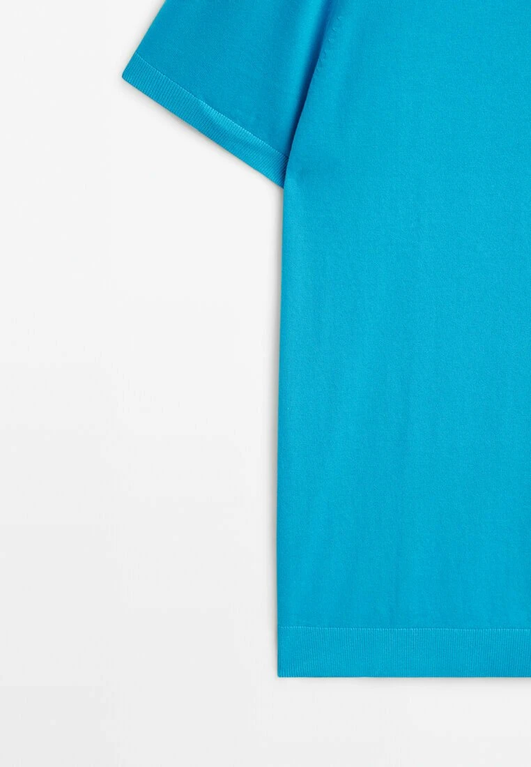 Massimo Dutti Short Sleeve- Polo Shirt - Blue 11 Massimo Dutti Short Sleeve- Polo Shirt - Blue - Image 9