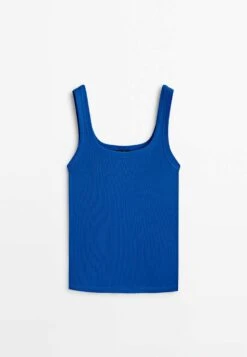 Massimo Dutti Mercerised - Top - Royal Blue -Massimo Dutti Shop 865dc4dc362343aa8d685d81a280f3f1