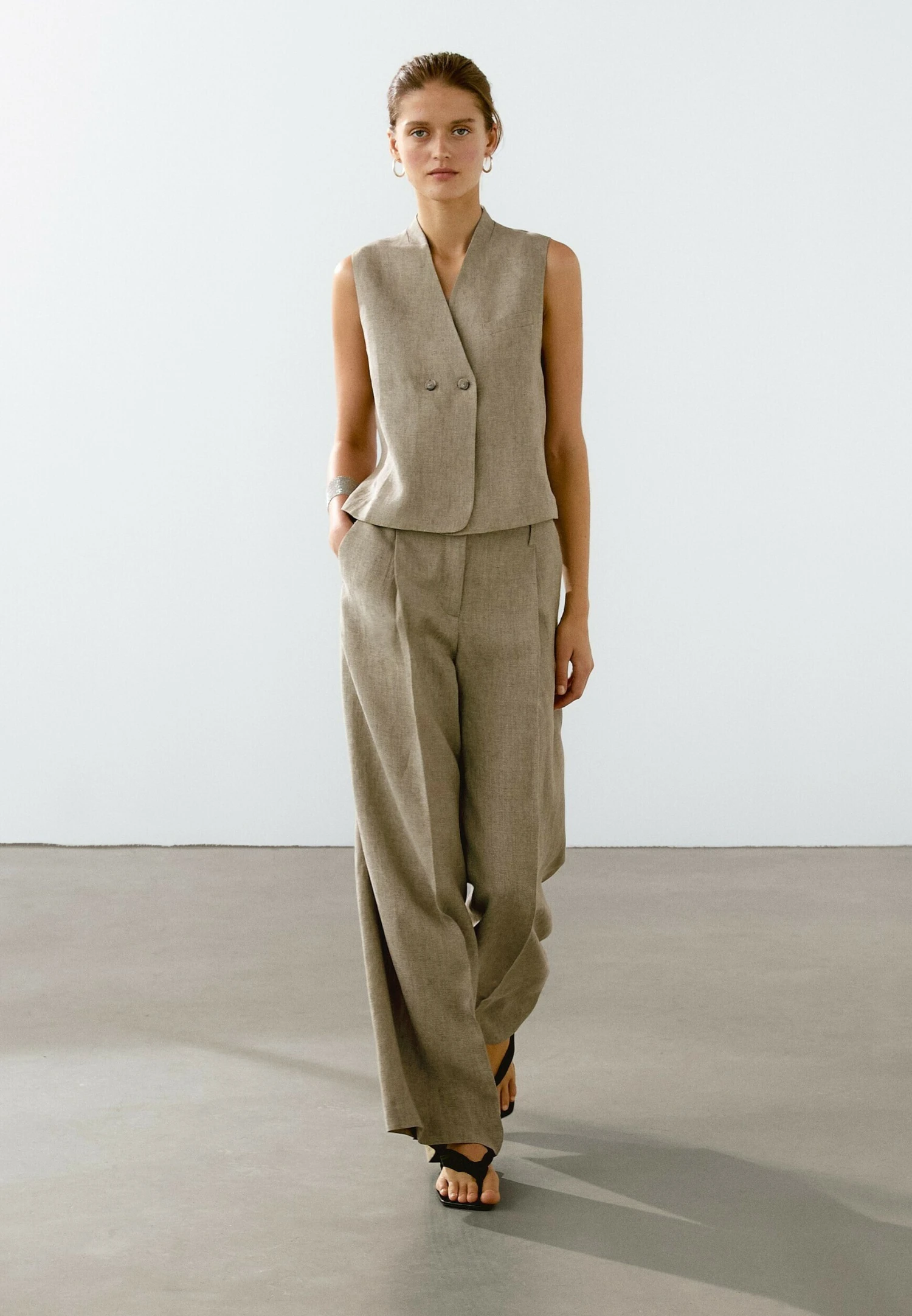 Massimo Dutti DART - Trousers - Beige 4 Massimo Dutti DART - Trousers - Beige - Image 2