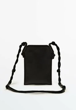 Massimo Dutti Mobile Phone With Woven Strap- Across Body Bag - Black -Massimo Dutti Shop 867431d7372e4215a5c5f3441f0be592