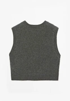 Massimo Dutti CROP V-NECK CASHMERE - Top - Dark Grey -Massimo Dutti Shop 8687b4baff7f4818a728e934ec26b173