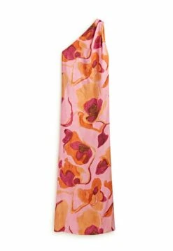 Massimo Dutti Long Floral Print Asymmetric - Maxi Dress - Pink -Massimo Dutti Shop 8698108f8fb1436f8d3fedd526cb2a2f
