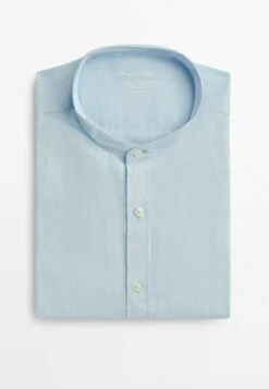 Massimo Dutti With Stand-Up Collar - Shirt - Light Blue -Massimo Dutti Shop 86d48fdf579645d88c97dc7a636aff88