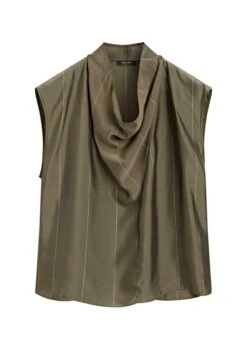 Massimo Dutti FLOWING GARMENT WITH STRIPED DETAILS - Blouse - Khaki 15 Massimo Dutti FLOWING GARMENT WITH STRIPED DETAILS - Blouse - Khaki -Massimo Dutti Shop 86d8cdddd181431f9cab1357119313ef