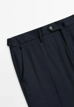 Massimo Dutti Windowpane Check - Suit Trousers - Blue -Massimo Dutti Shop 86f6e9166e7947f381094d2c693aa7fb