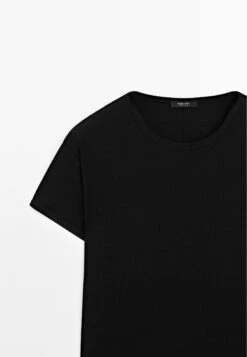 Massimo Dutti SHORT-SLEEVE WITH CREW NECK - Basic T-shirt - Black -Massimo Dutti Shop 872d3eb1fe6743ca93a66ac6a1508171
