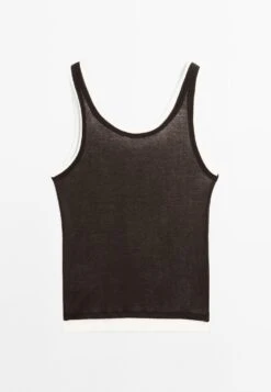 Massimo Dutti DOUBLE-STRAP WITH ROUND NECK - Basic T-shirt - Dark Brown 14 Massimo Dutti DOUBLE-STRAP WITH ROUND NECK - Basic T-shirt - Dark Brown -Massimo Dutti Shop 87453e8e3a42410eb844e38ee2d87d7f