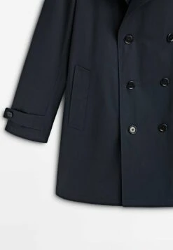 Massimo Dutti Water-Repellent Double-Breasted- Trenchcoat - Dark Blue -Massimo Dutti Shop 8758b8cfe6fa4510abf189f867825fbe