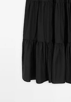 Massimo Dutti LONG FLARED WITH GATHERED DETAIL - Maxi Skirt - Black -Massimo Dutti Shop 8775b31199294d7cb9dc00fa7ab61a57